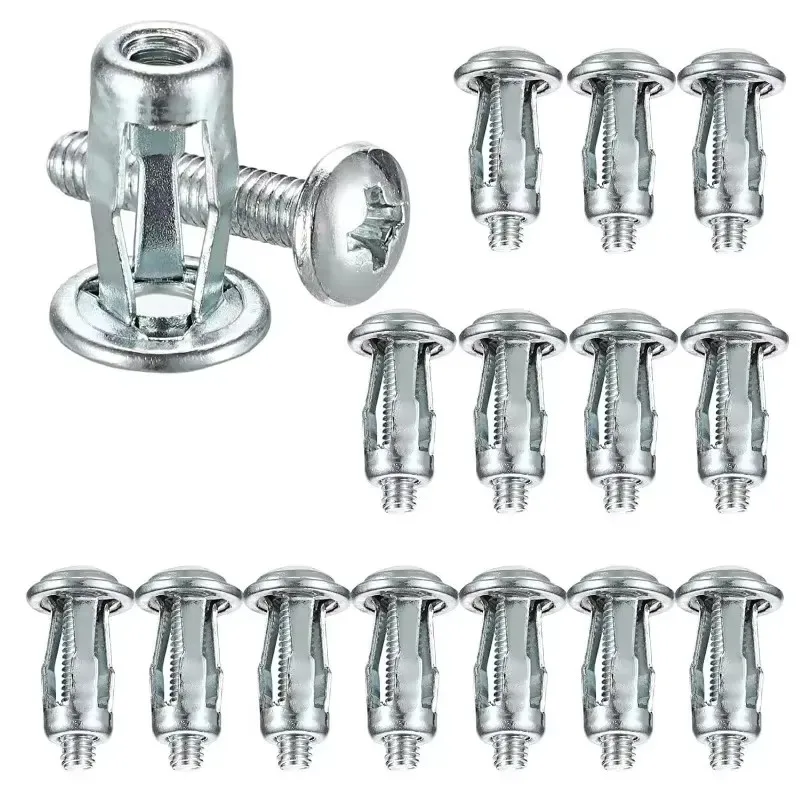 20/50pcs Petal Screw Jack Nuts Screw Anchors Petal Expansion Plugs for Curtain Expansion Clamp Rivet Lock Bolt Board Wall