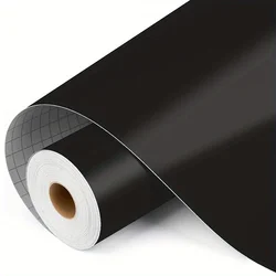 Glossy 12 x 20FT Permanent Adhesive Vinyl Roll for Furniture and Wallpaper (Matte Black)