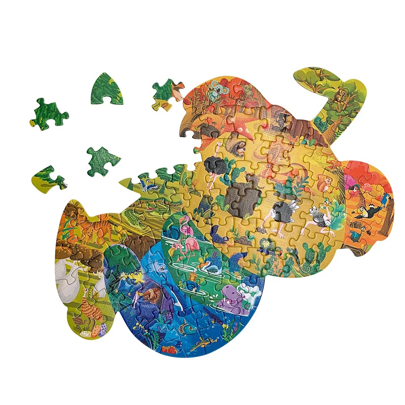 

Wooden children's advanced puzzle block magnetic animal transportation level 1 to 5 plane puzzle early education toys