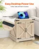 Farmhouse End Table, Rectangle PE Rattan Woven Wood Coffee Table, 24-Inch Modern Boho Style Storage Coffee Table 6