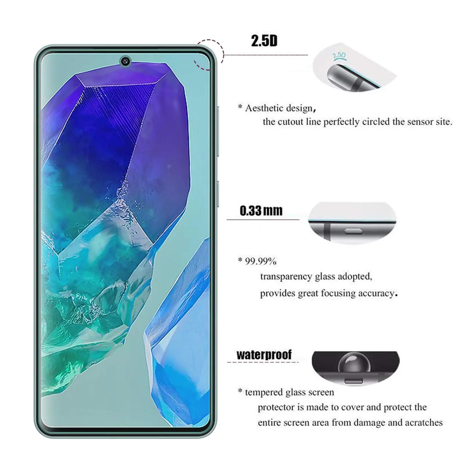Ultra Clear Tempered Glass Screen Protector - 6.7 Inch, 9H Hardness, Anti-Scratch, Case Friendly