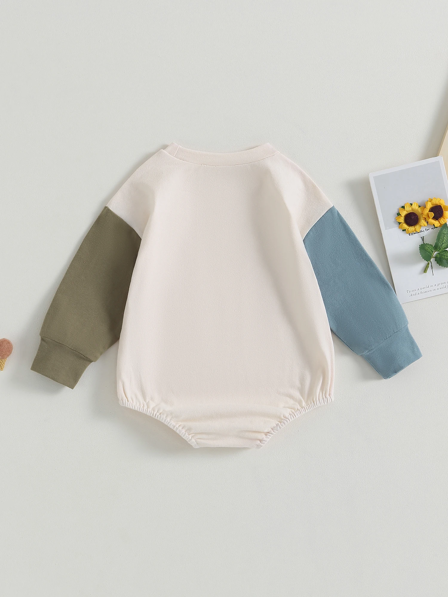 

Adorable Color Block Sweatshirt Romper for Baby Girls and Boys - Long Sleeve Jumpsuit Bodysuit Top for Infants - Perfect Fall