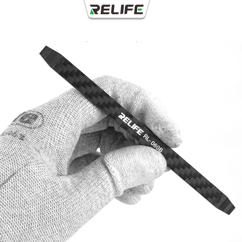 RELIFE RL-060B Carbon Fiber Disassembly Crowbar Anti-static Non-magnetic for iPhone Samsung Smartphone Pry Opening Repair Tools