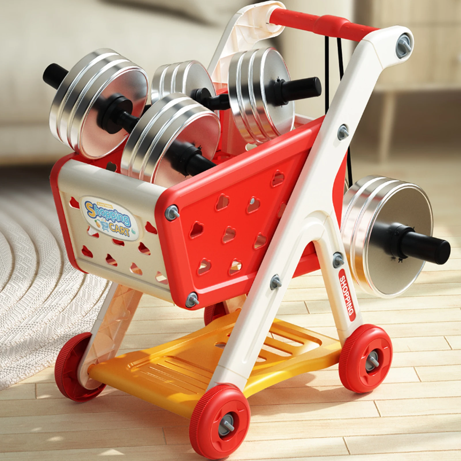 Simulated Fruit Snacks Kids Big storage Cart Play House Pretend living room With Children's Cart Snack storage cart Role Playing 5