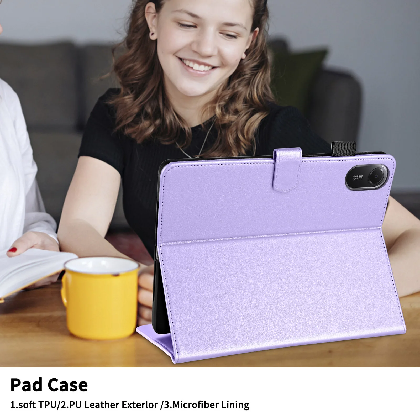 Leather Wallet Tablet Cover with Card Slot and Stand - Diamond Book Case
