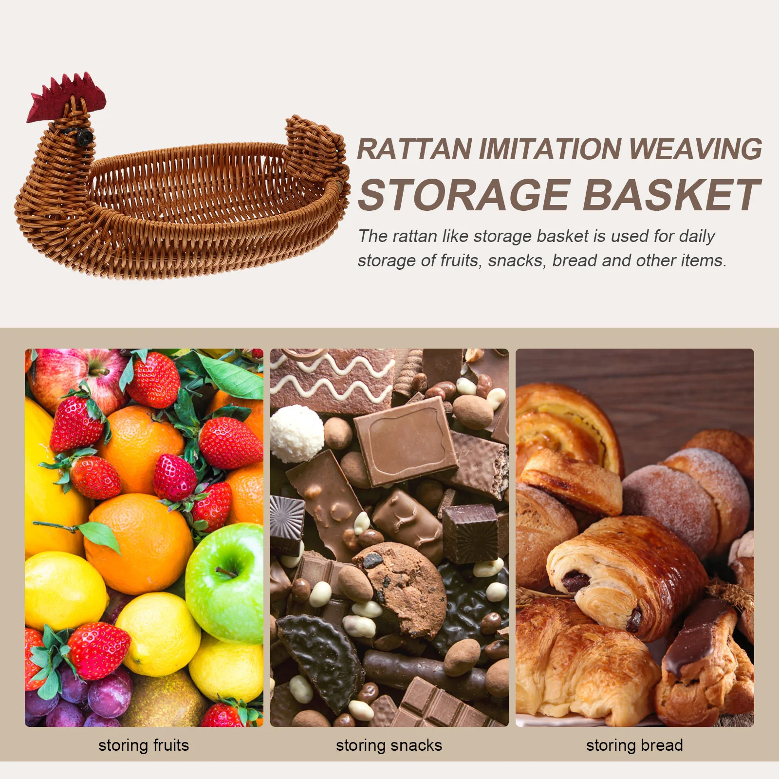 Rattan Storage Basket Woven Natural Baskets for Gifts Empty Snacks Party Fruit Food Holder Decor 4