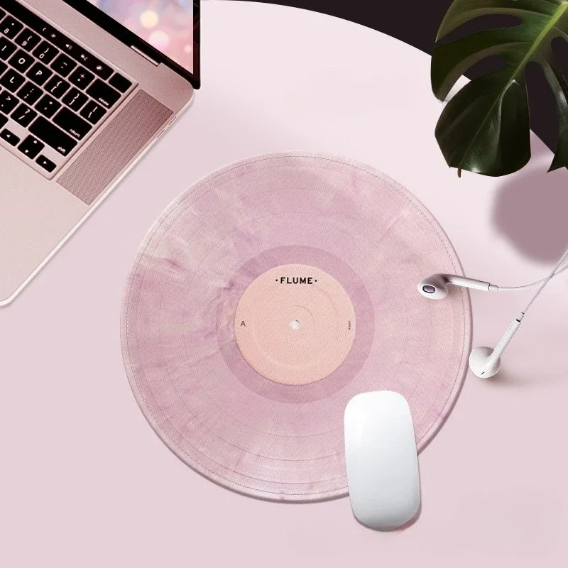 Kawaii Pink Round Mouse Pad - Cute and Creative Office Desk Accessory