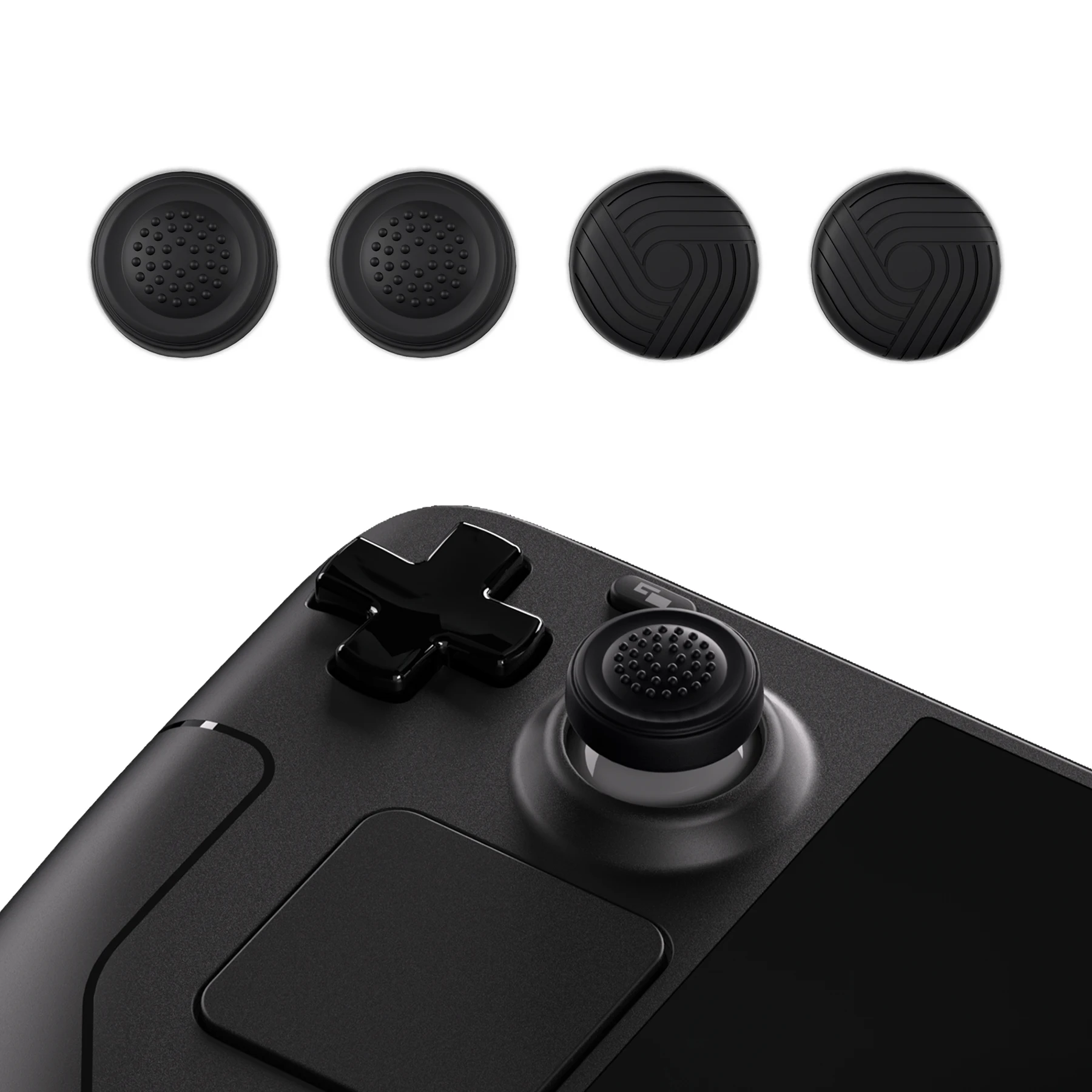 Playvital Thumb Grip Caps Silicone Thumbsticks Grips Joystick Caps Per Steam Deck Lcd E Oled - Samurai & Guardian Edition