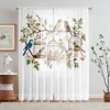 2 Pieces HD Digital Seven Color Bird Flower Figure Printed Window Valance Home Decorating Style Decorative Living Room Bedroom R 1