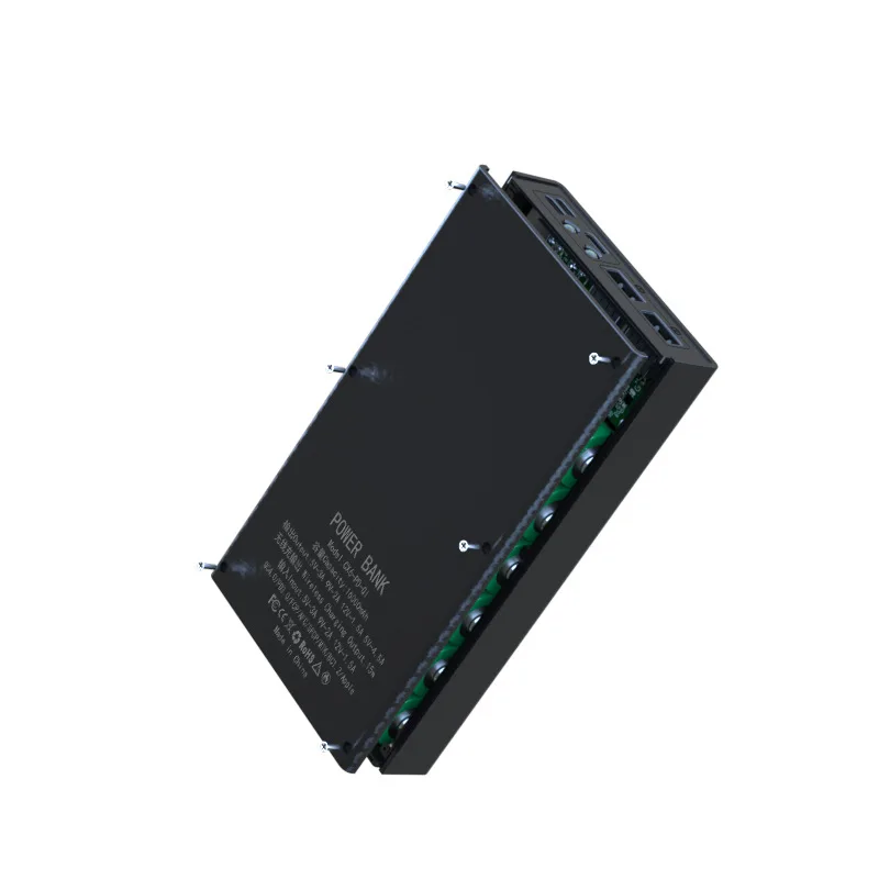 6*18650 Wireless Charge Power Bank Case Battery Storage Box ricarica rapida Dual USB Type C Charge guscio della batteria fai da te per telefono cellulare