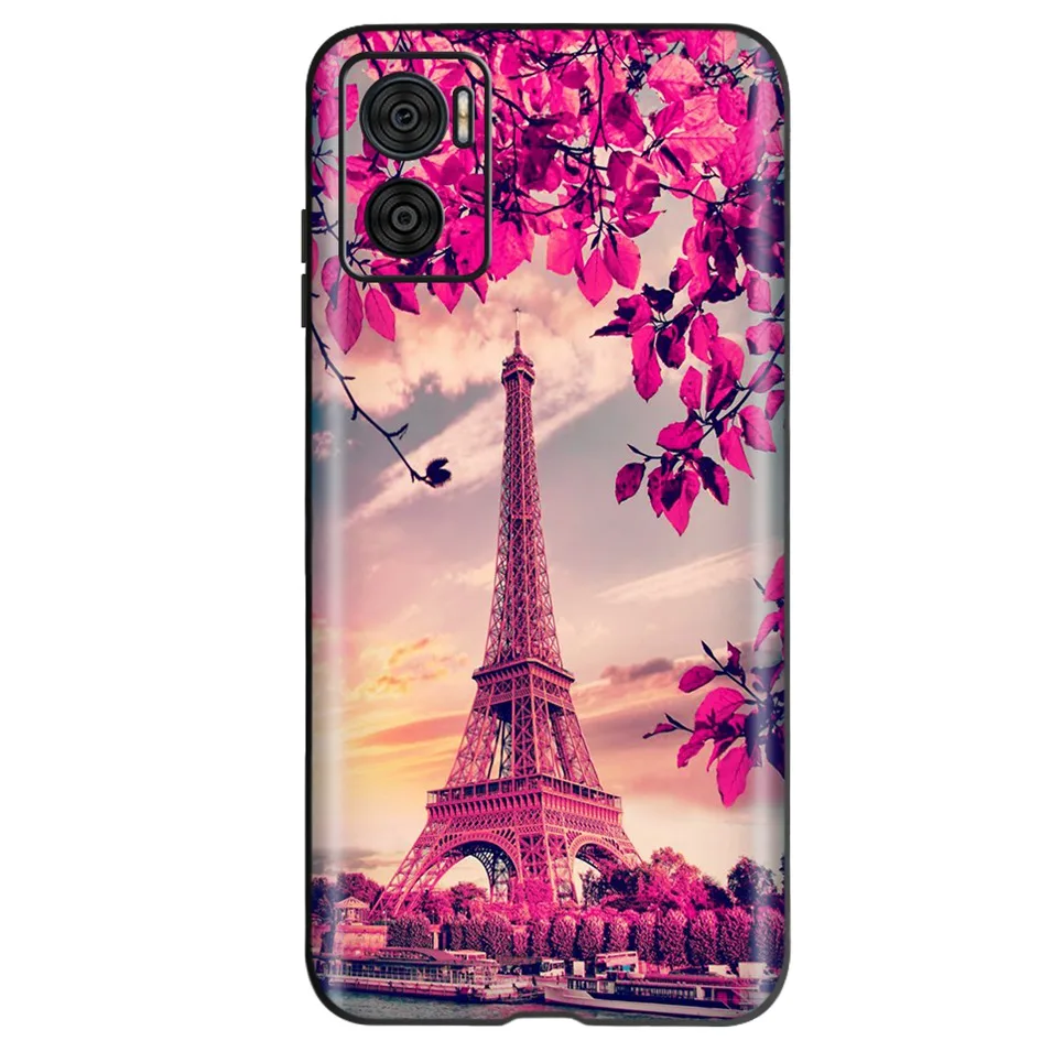 Elegant Flower Butterfly Soft Phone Case for Motorola Moto E Series