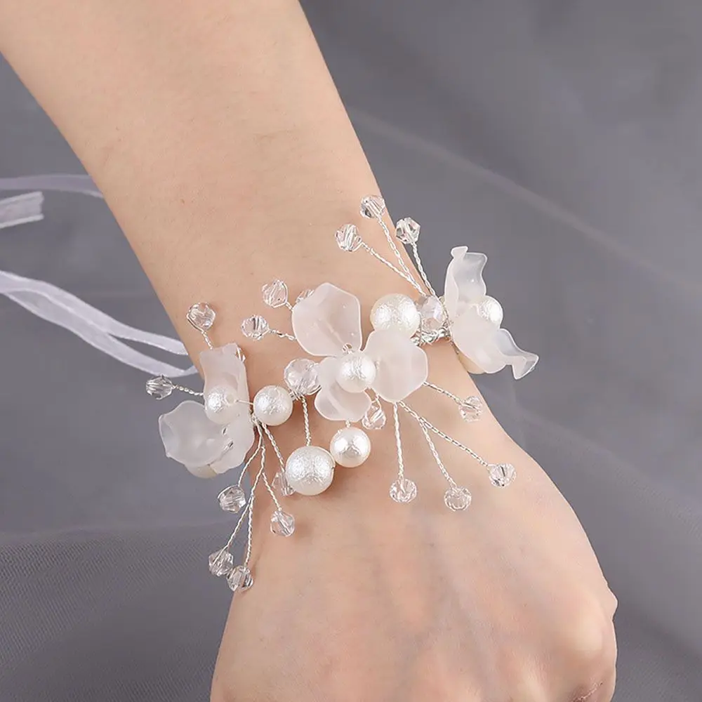 Bridesmaid Wrist Flowers Women Wedding Prom Party Corsage Bracelet Hand  Flowers | eBay