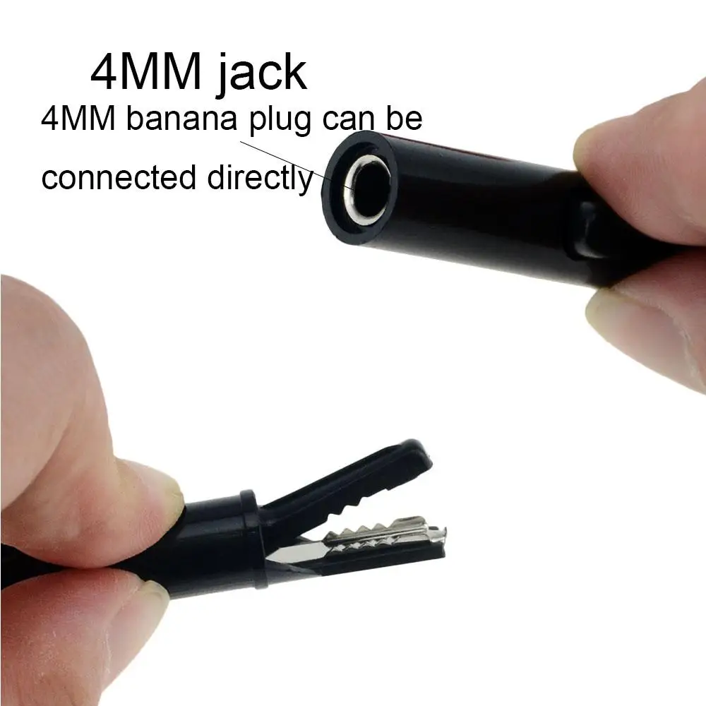 50mm Crocodile Clamp Probe Alligator Clip Alligator DIY Clips Test Probe Black Red Color Socket Cable Insulated Electric Clips