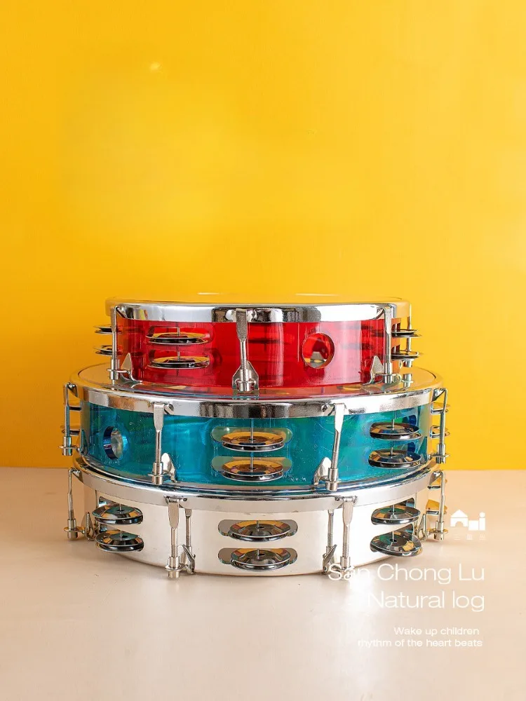Special Children's Use Double Row Adjustable Tambourine Orff Percussion Instrument Musical Hand Drum Band Performance Instrument