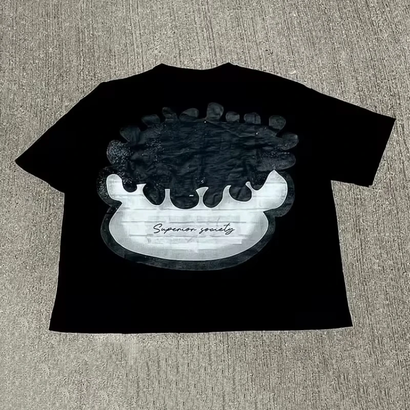 Vintage Big Face Graphic Print Cotton T-Shirt Men Y2K Summer Short Sleeves Vintage Oversize Tshirt Streetwear Women Tops 6