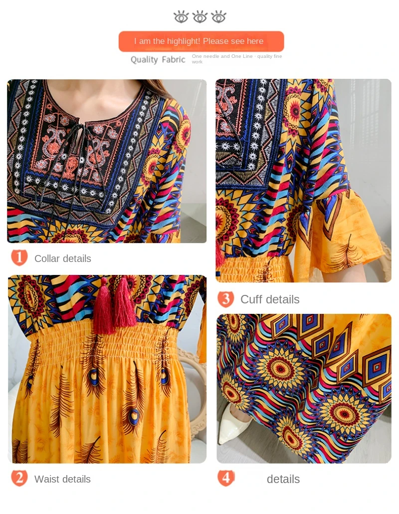Bohemian Long Tassel Women Dress - Vintage Style