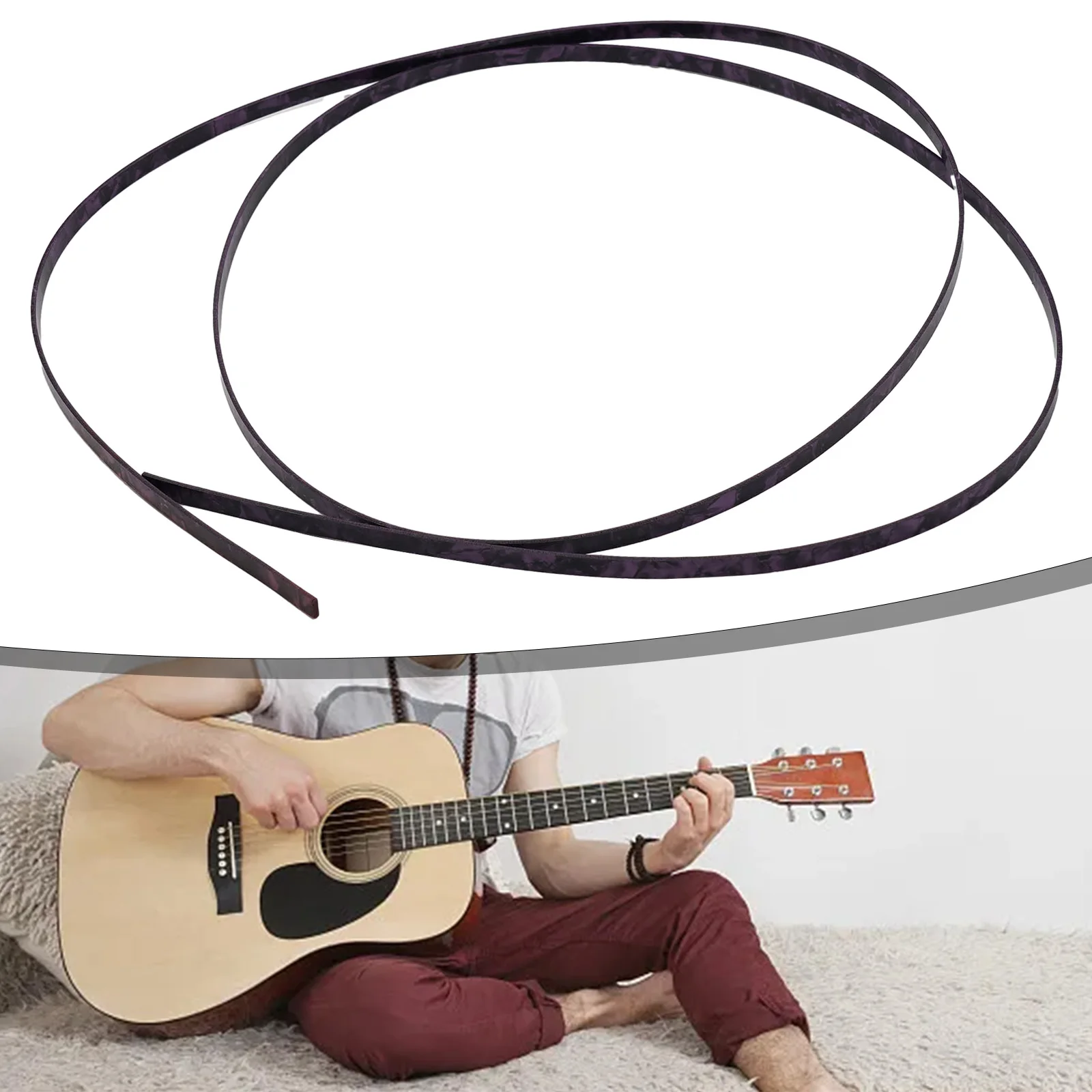 Premium-Zelluloid-Gitarrenbindung, Purfling-Streifen für akustische klassische Gitarren, 10 Farben, verbessert die Kantenverkleidung der Gitarre – Detail 12
