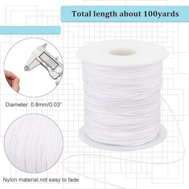 PH PandaHall 400 Yards Filo Di Cotone Cerato Per Gioielli - Serie Blu (4 Bobine Da 100 Yard, 1 Mm) Per Macramè, Braccialetti, Perline