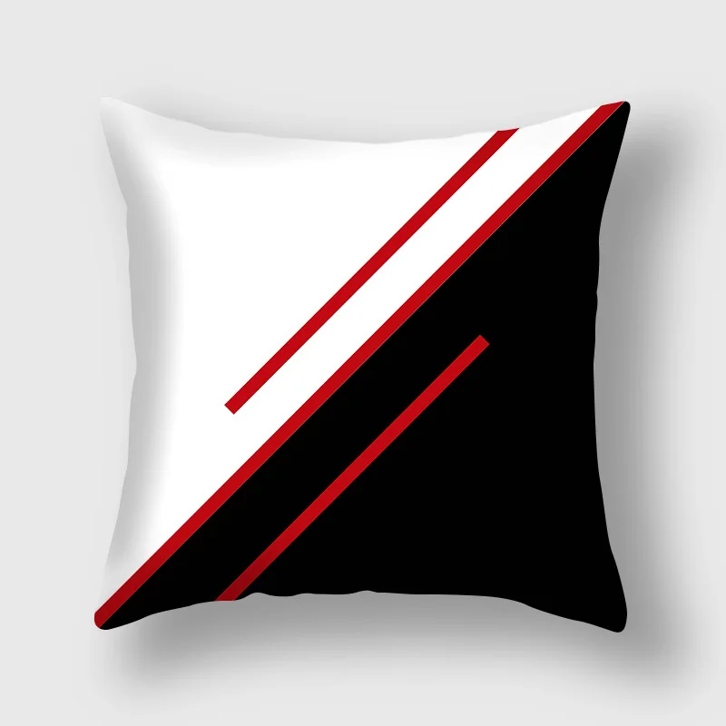 Modern Nordic Abstract Red Stripes Circular Patterns Pillows Case Simple Geometry Cushions Case Living Room Decorative Pillows outdoor bench cushion Cushions