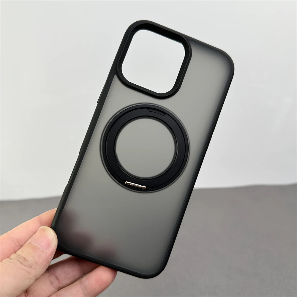 Magnetic Bumper Case with 360° Rotation Metal Ring Holder - Shockproof and Magsafe-Compatible Cover