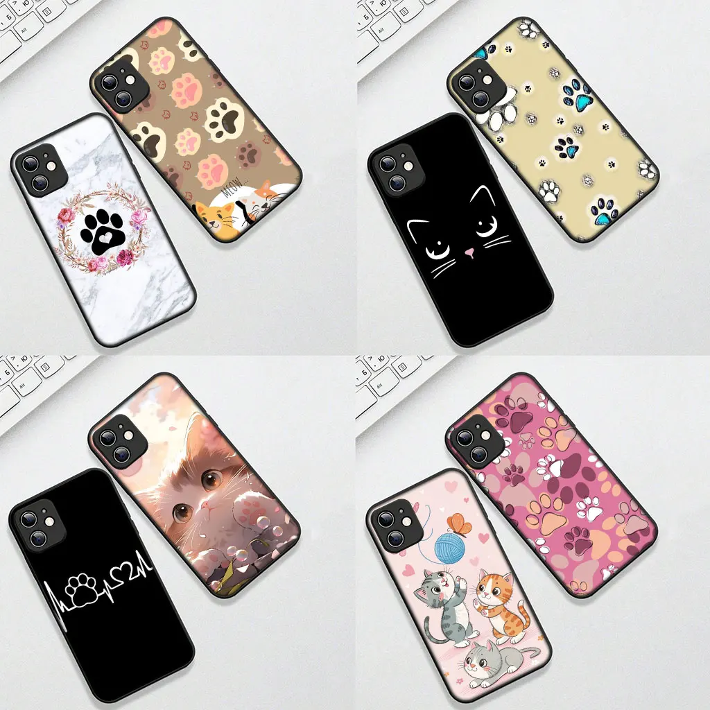 Kitten Cat Cartoon Dog Paw Design Protective Phone Case