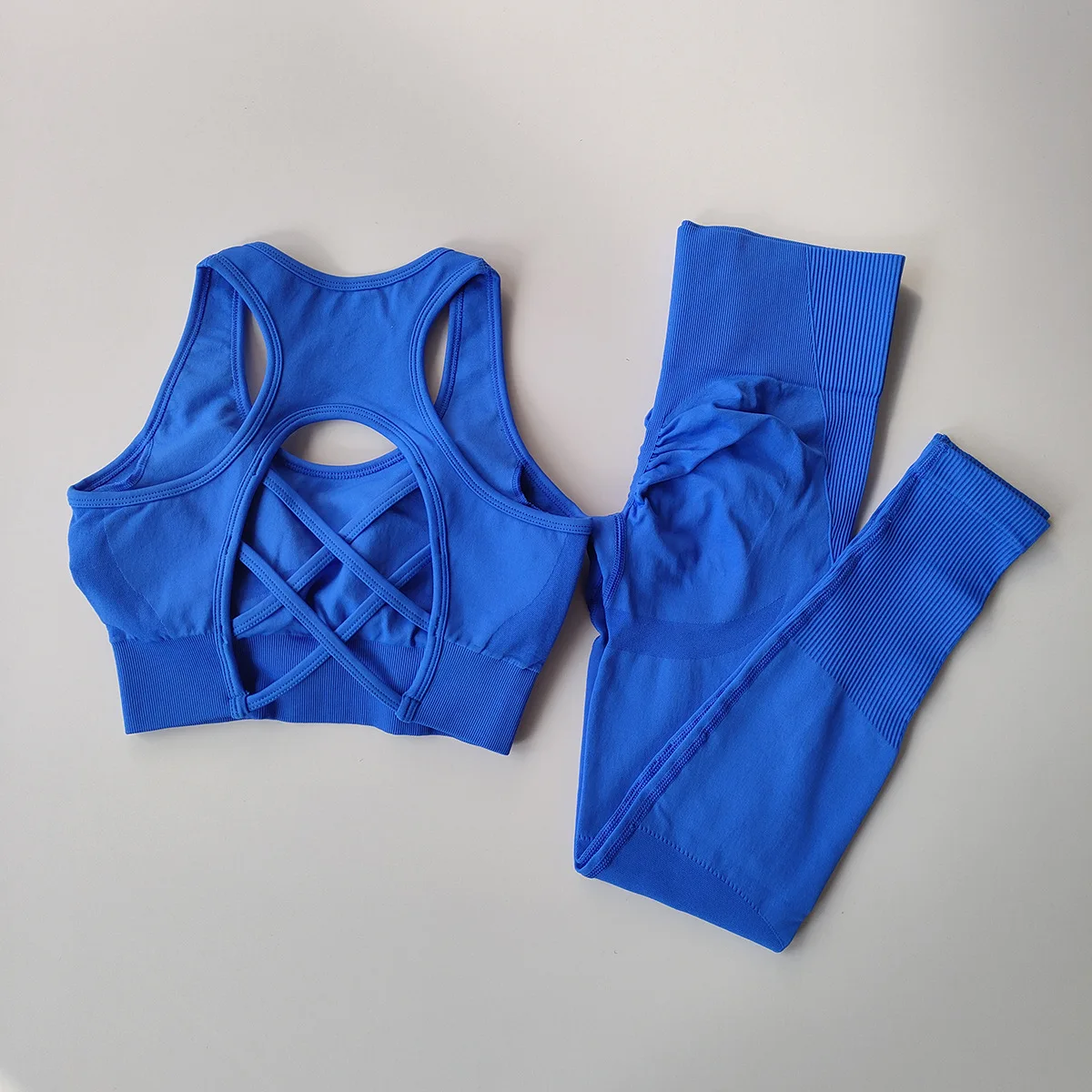 Yoga Set Sports Set Gym Workout Set Sportswear Set Fitness Set Sports Bra Set Yoga Pants Set 2PCS Women Seamless Professional Quick Dry Sports Bra + High Waisted Hip Lifting Leggings Gym Running