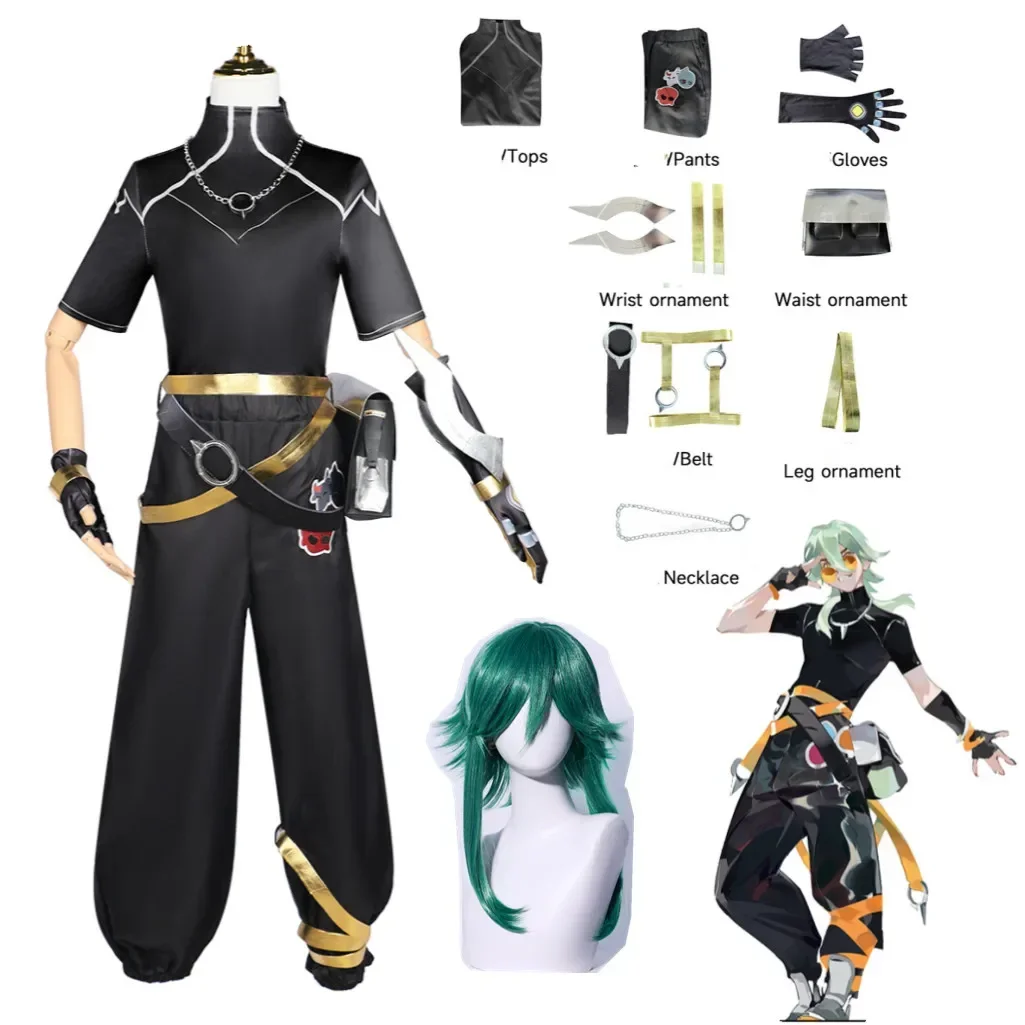 

Game LOL Heartsteel Ezreal Cosplay Costume EZ New Skin Cosplay Uniform Wig Suits The Prodigal Explorer Halloween Costume For Men