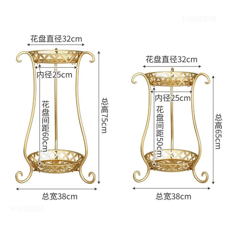 Small Double-layer Plant Stand for Balcony Modern IronDecorative Plant Shelves Creative Unique Household Shelf for Restaurant