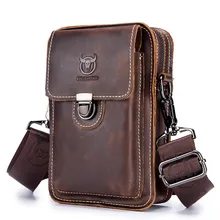 

High Quality Men's Leather Waist Bag Leisure Small Chest Shoulder Strap Bag Backpack Fashion Multi-function Mobile Wallet