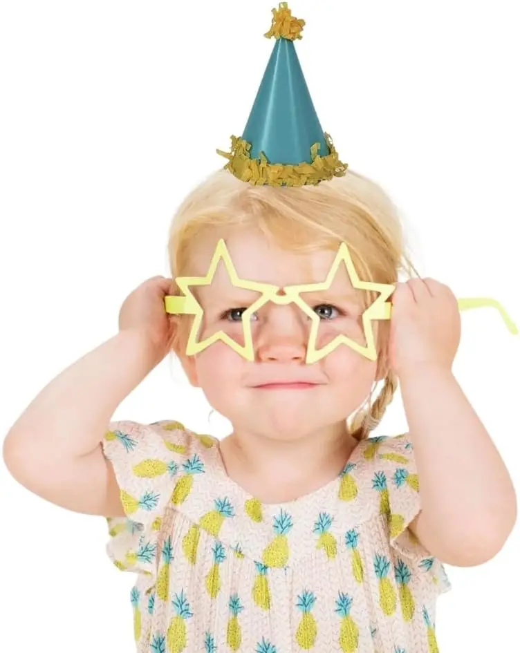 Vibrant Pom Pom Mini Party Hats (Pack of 8) - 4.25" - Multicolor Paper Cones - Perfect for Kids' Birthdays, New Year & Themed