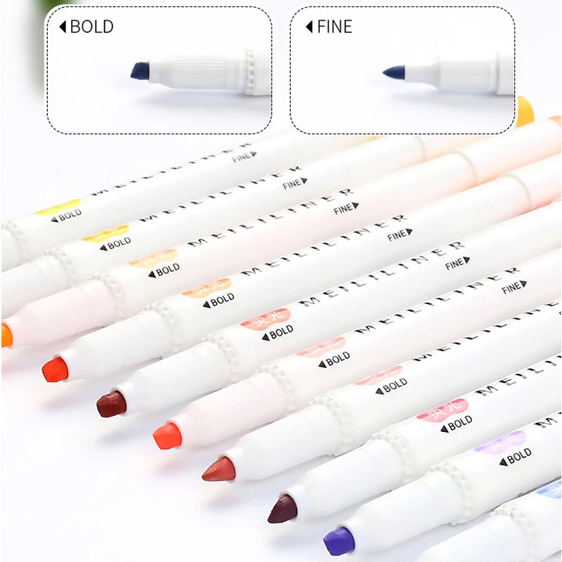 25 Colors Highlighters Pastel Markers Dual Tip Fluorescent Pen For Art Drawing Doodling Marking School Office Stationery