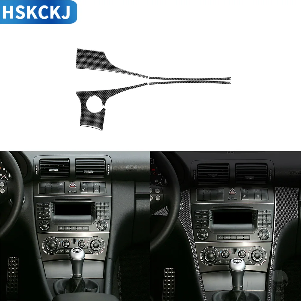 

Carbon Fiber Interior Auto Center Control Panel Side Set Strip Trim Sticker For Mercedes-Benz C Class W203 2005-2007