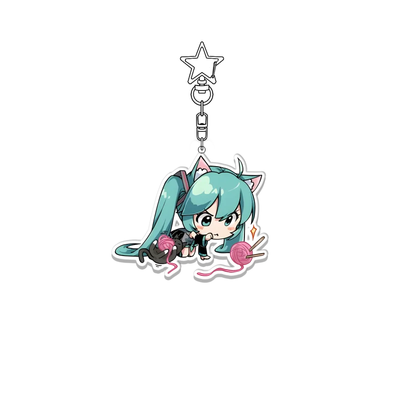 Hatsune Miku Kawaii Acrylic Keychain - Adorable Cartoon Bag Pendant Decoration Gift