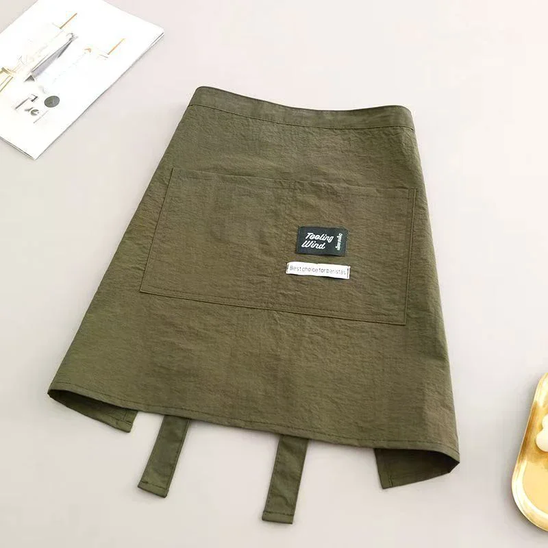 1 Piece Kitchen Canvas Apron Ladies Restaurant Waitress Apron With Extended Waistband And Reinforced Seams Half