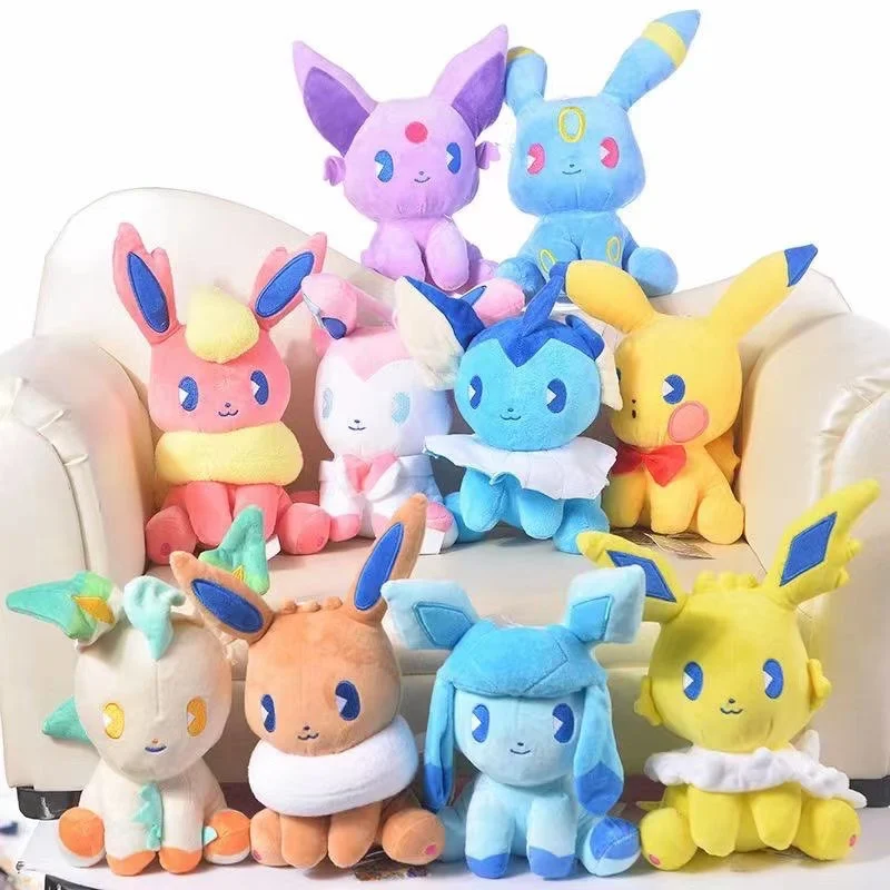 Eevee Peluche Peluche Flareon Vaporeon Espeon Leafeon Umbreon Syleon Pokemon Pikachu Evolution Bambola Di Pezza Kid Regalo Di Natale