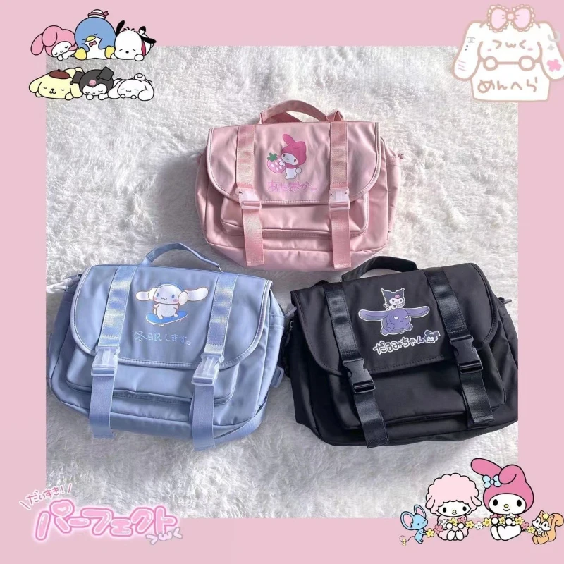 

Sanrio Cute Student Large-capacity Portable Messenger Bag Cartoon Cinnamoroll Kuromi Trendy Backpack Handbag