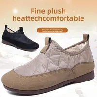 Women's Winter Thickened Fleece Lined Slip-On Snow Boots Comfortable Cotton Shoes round Toe Flat Heel Versatile Daily Wear