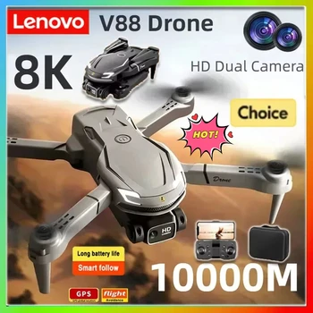 Drone Lenovo V88 8K 5G Professionale con Doppia Fotocamera HD per Fotografia Aerea, Velivolo Telecomandato 15000M, Quadricottero Pieghevole, Novità 2026