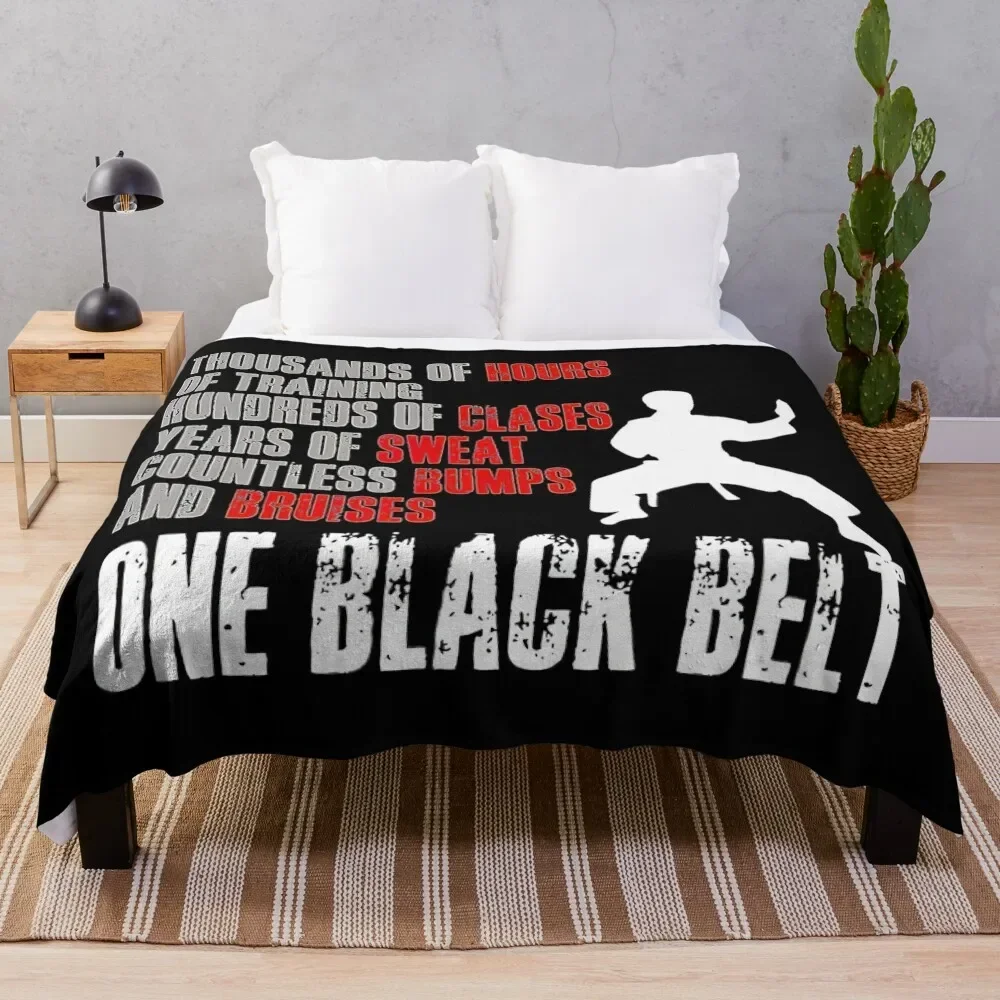 

One Black Belt Taekwondo Throw Blanket Hair Loose Soft Plaid Luxury Blankets