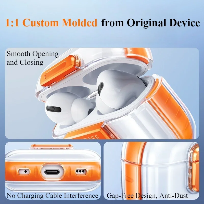 Eary Transparent Case for AirPods Pro 1/2 Cover Magnetic Soft Silicone Protective Case for Apple AirPods Pro 1/2 Earphone Cover