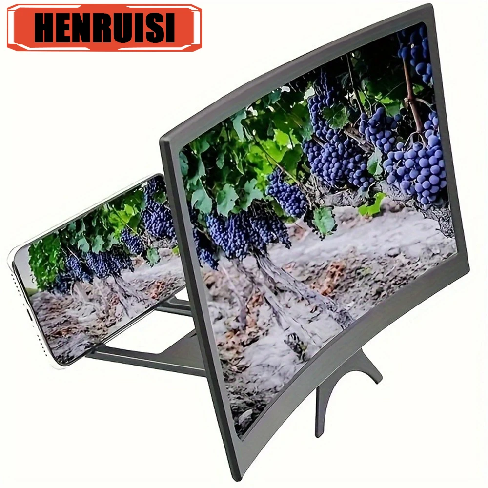 Phone Screen Amplifier 12 Inch Mobile Phone Screen Amplifier 3D Magnifying Glass Stand Magnifier HD Video Amplifier Phone Stand Enlarged Screen Bracket