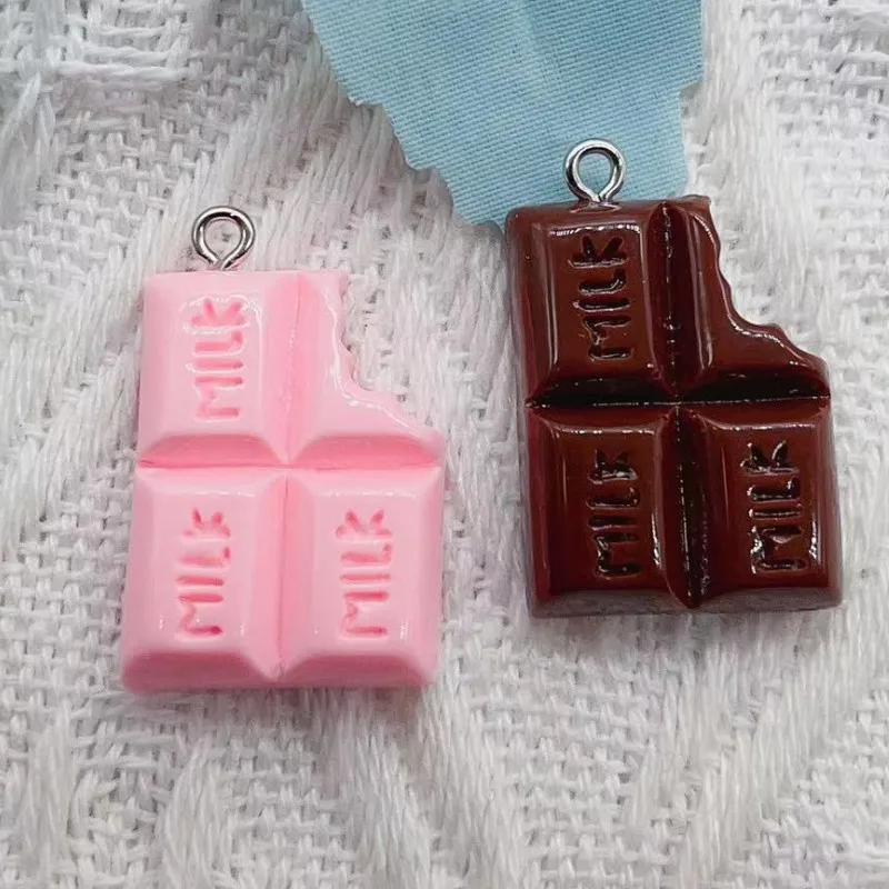 

10pcs Resin Chocolate Charm Dessert Food Charms for Necklace Bracelet Earring Diy Jewelry Making Accessories Keychain Findings
