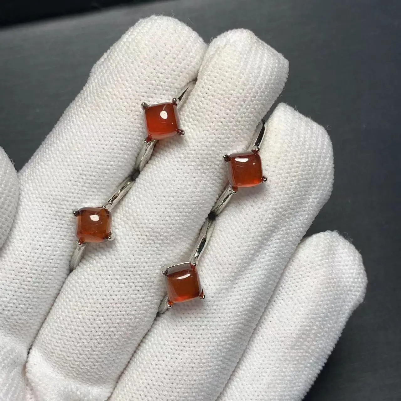 Vintage Natural Garnet Ring Stone Female Handmade Rings Jewelry for Women Gift