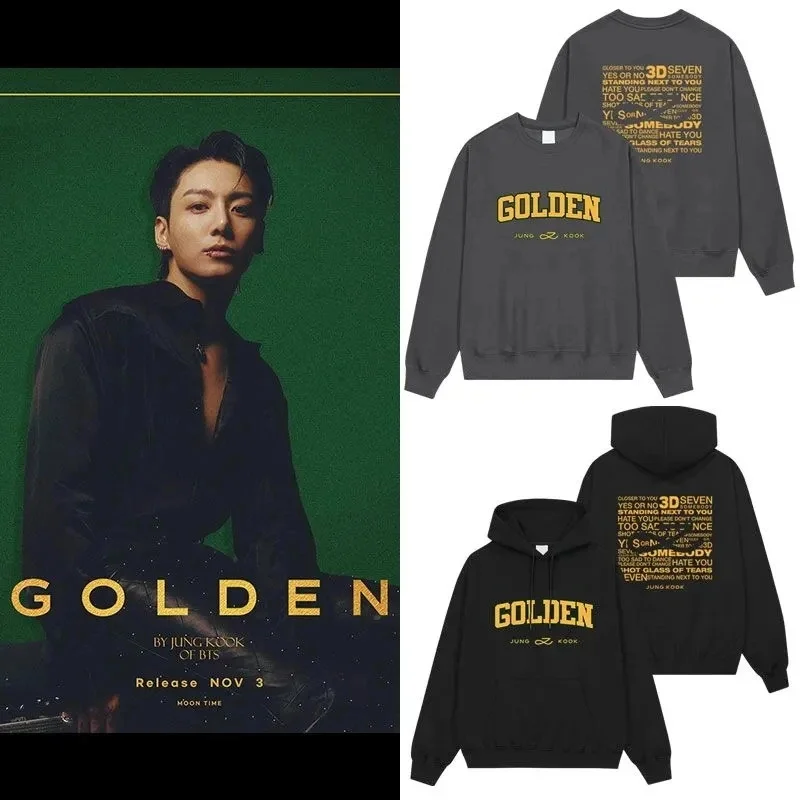 

2024 New JK GOLDEN Men/Women Cotton Hoodie Around Print Same Long Sleeve Sweatshirt Clothes Unisex Streetwear Oversize Tee Top