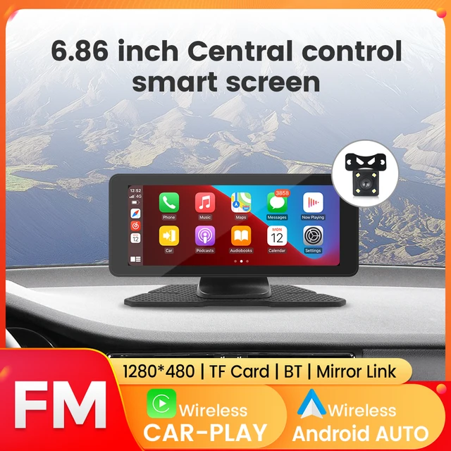 Moniteur de voiture sans fil CarPlay 10,26 "6,86", écran Android-Auto, lecteur multimédia WIFI, prise en charge de la caméra arrière, tableau de bord de Navigation FM carplay voiture autoradio carplay voiture android 1