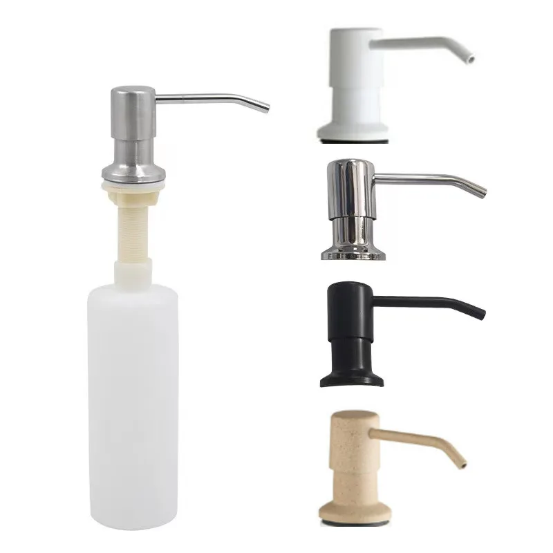 Kitchen Sink Soap Dispenser ABS Bottle Dispenser Detergent Liquid Soap Lotion Dispensers Hand Press Type Stainless Steel Head soap dispenser