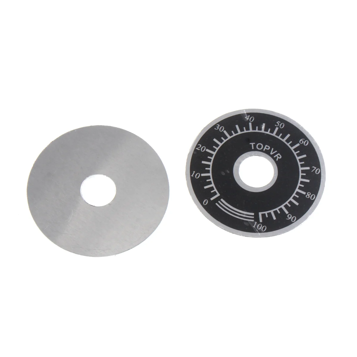 5/2PCS Dual Color Potentiometer 0-100 digital dial dial plate Aluminum label A03 knob cap WTH118 RV24 WX050