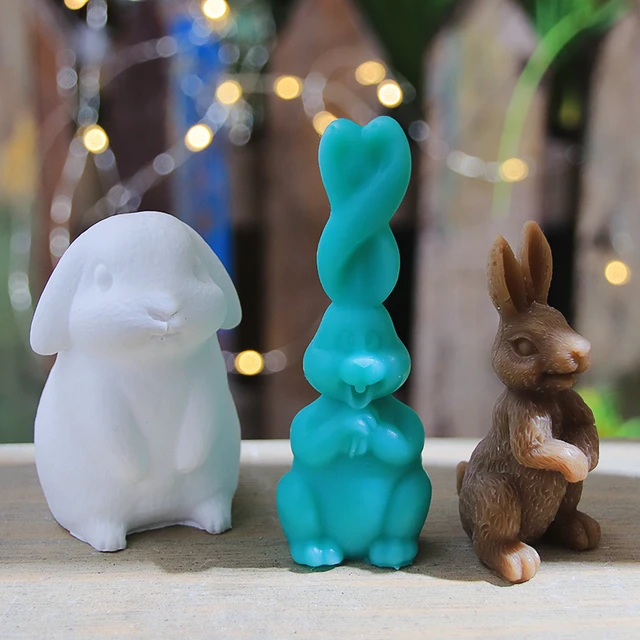 이 귀여운 토끼 모양 실리콘 캔들 몰드를 사용하여 장식적인 캔들 만들기의 비결을 밝히세요.