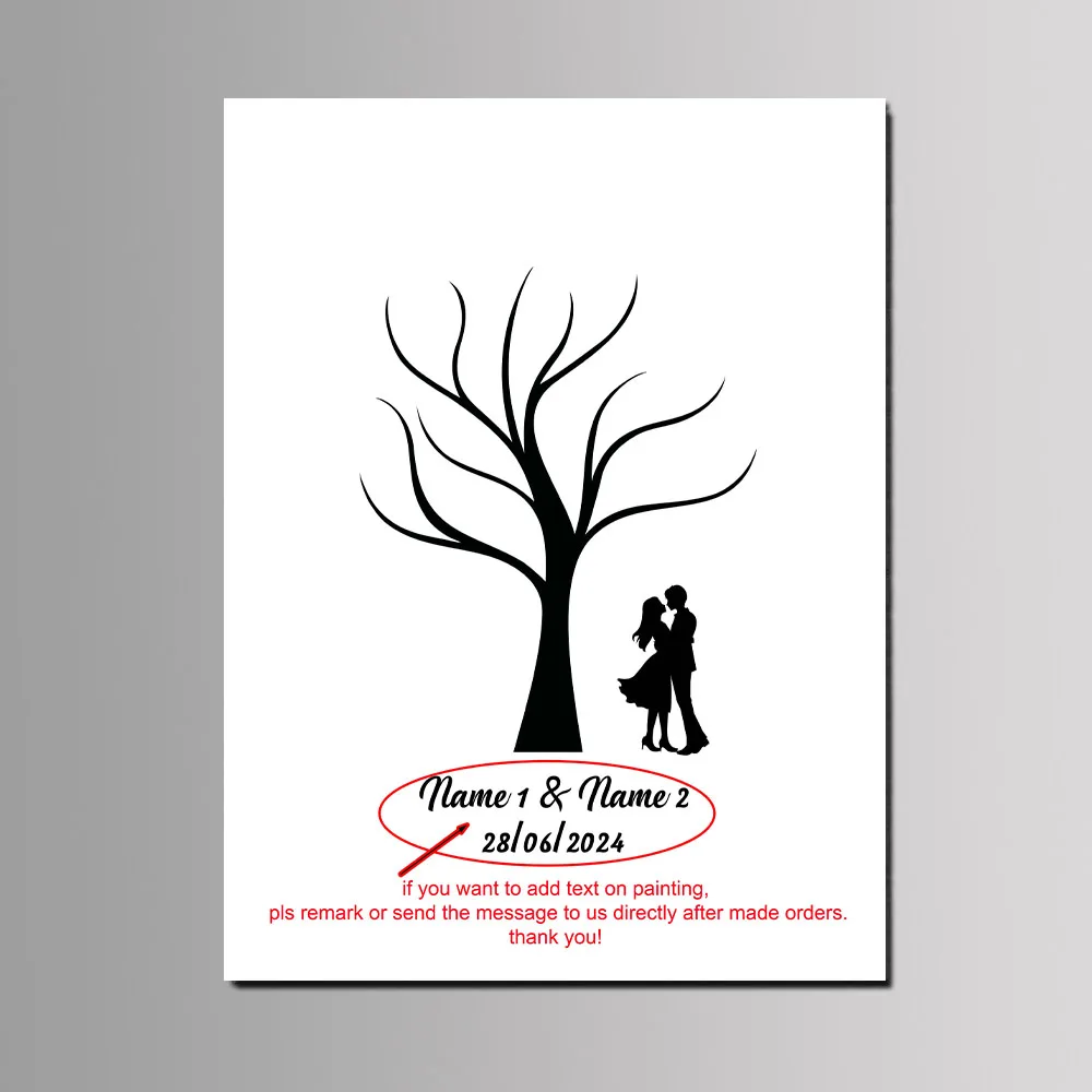30x40cm Multi Size DIY Fingerprint Tree Canvas Painting Party Favor Guest Signature Book Wedding Events Decoration Gift