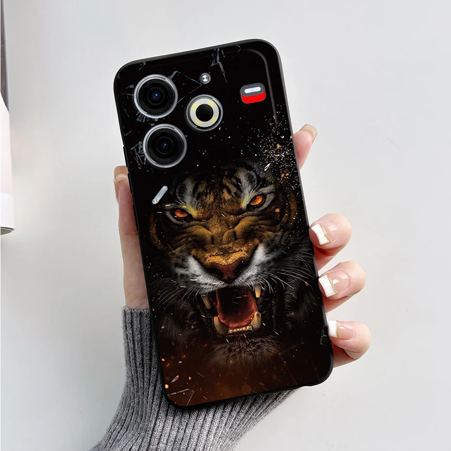 Luxury Marble Black Silicone Soft Phone Case - Elegant TPU Back Cover in 6.78